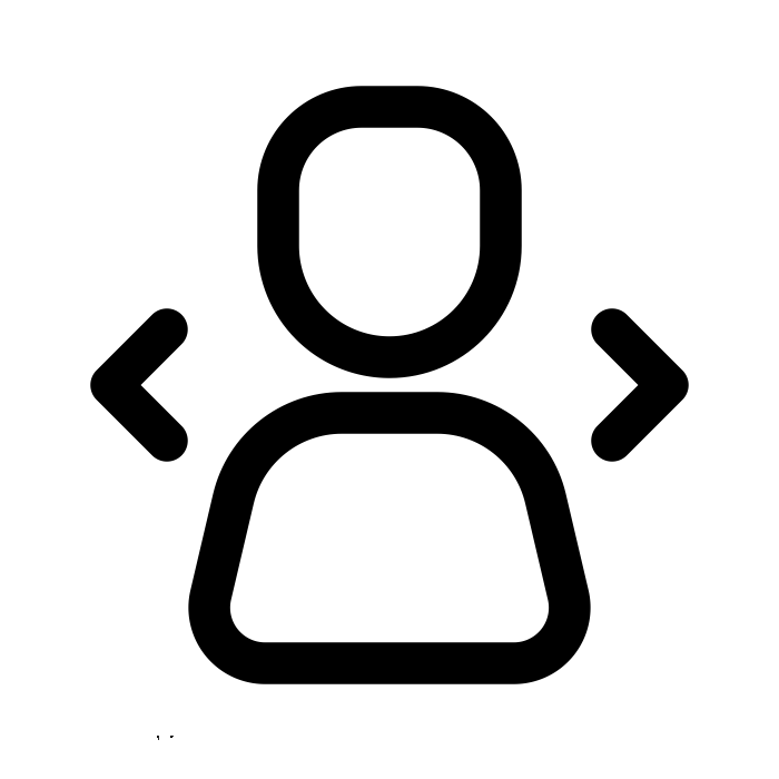 image of the busts a blank humanoid with arrows on either side like a charicter selector