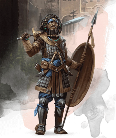 an image of an armed fighter in s light armour